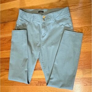 IMAN Global Chic Womens Olive Green Denim Pants‎ Size 12 Short Ankle Casual